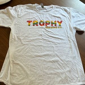 Trophy brewing Company xl white tee shirt